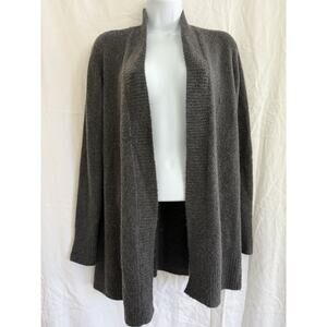 Sacs 5th Ave Charcoal Grey Soft Cozy Lagonlook Office Career Staple Cardigan XS